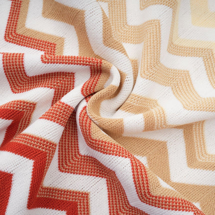 Isabelle Yellow Zigzag Knit Matching Set in Vibrant Yellow and Multicolor Palette