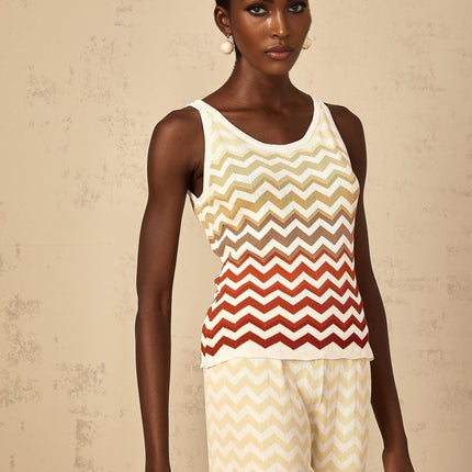 Isabelle Yellow Zigzag Knit Matching Set