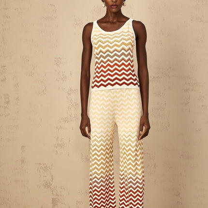 Isabelle Yellow Zigzag Knit Matching Set