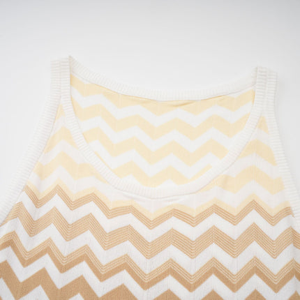Isabelle Yellow Zigzag Knit Matching Set