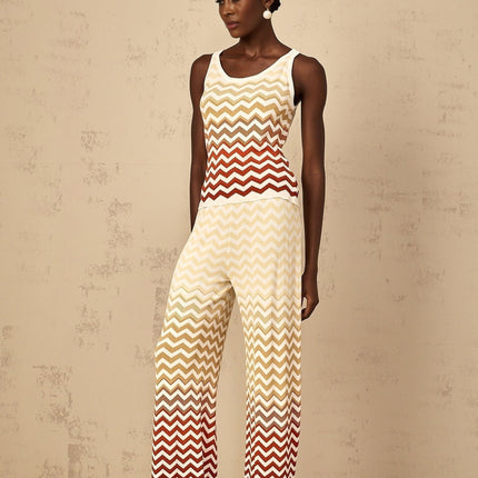Isabelle Yellow Zigzag Knit Matching Set