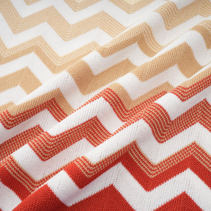 Isabelle Yellow Zigzag Knit Matching Set in Vibrant Yellow and Multicolor Palette