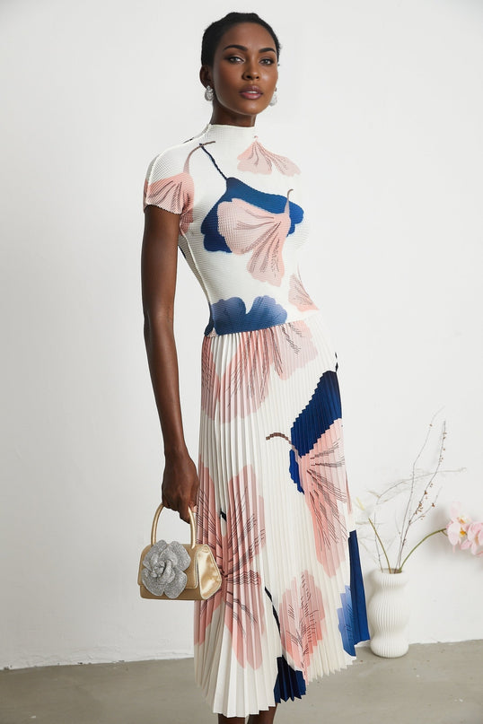 Isolde patternprint knitted top  skirt matching set