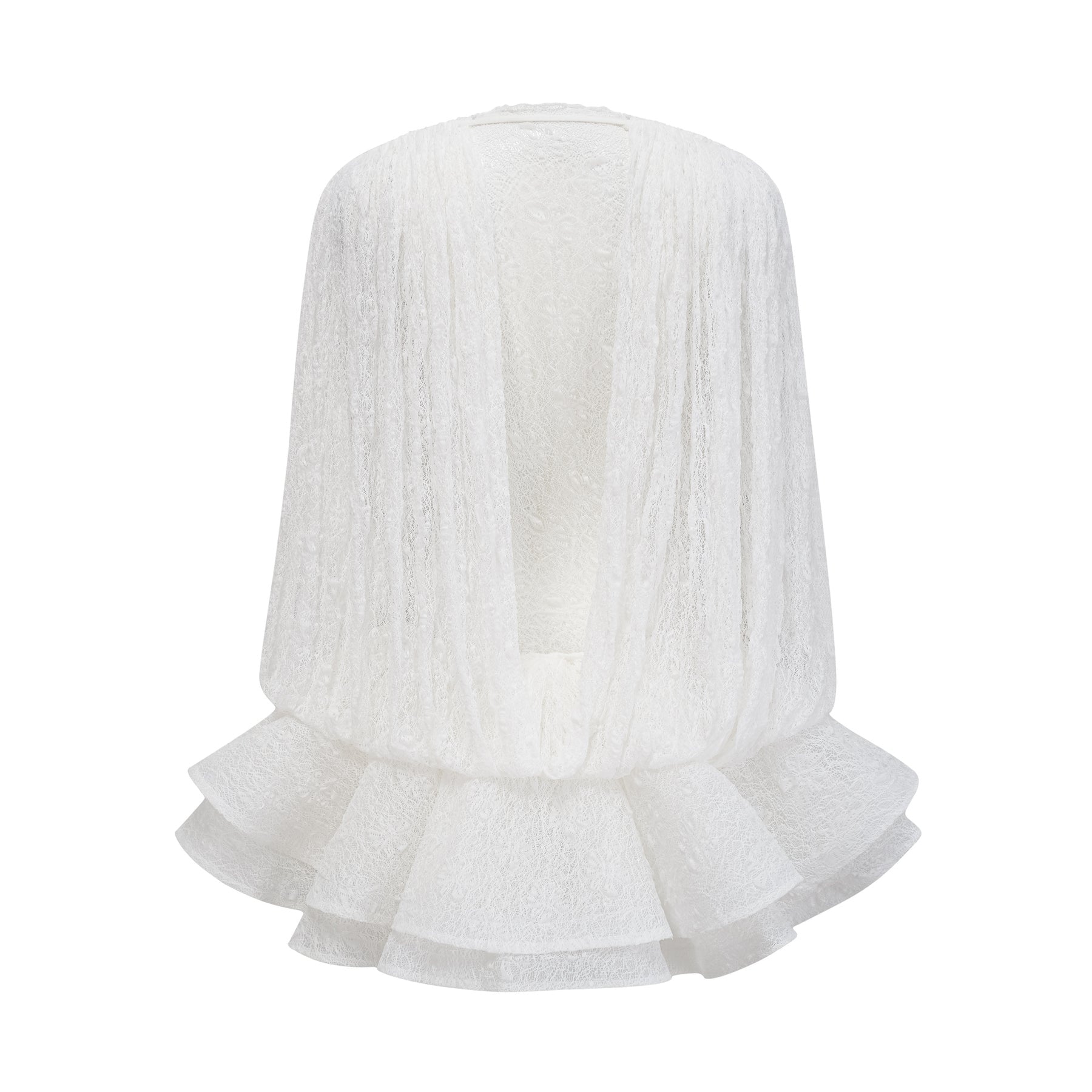 Isoline white semisheer lace top  shorts  dress matching set