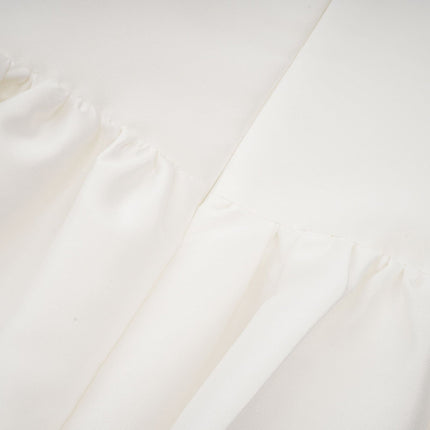Ivanka White Crystal Embellished Mini Dress Square Neck Sleeveless A-Line Skirt Rear Zip Fastening
