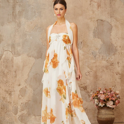 Ivanka White Floral Maxi Dress