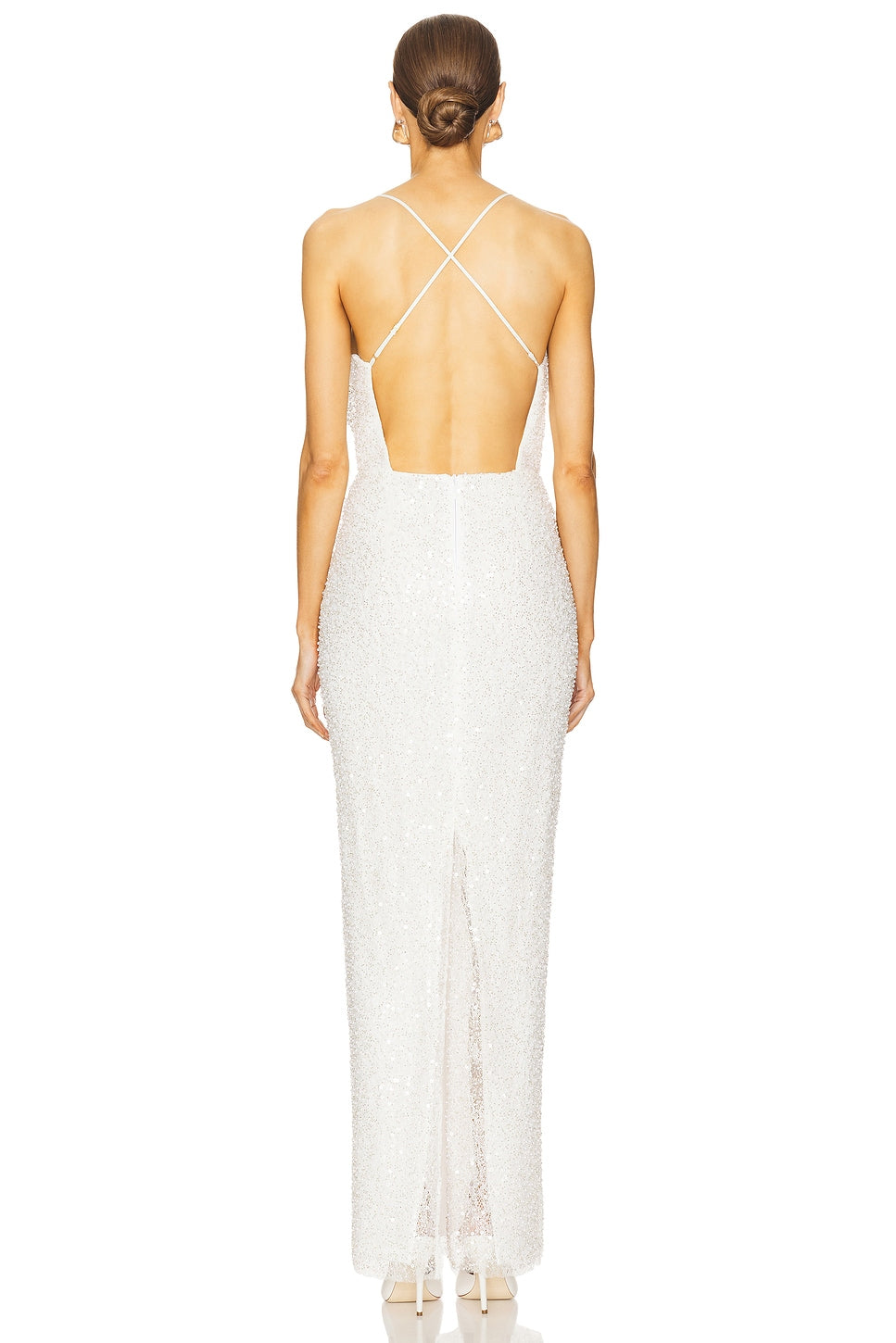 Ivory Dorotea Bridal Dress with Beading Detail and Cowl Neck