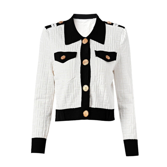 Jacket with Gold - Tone Detailing - White
