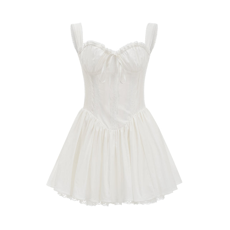 Jada White Lace Bustier Mini Dress