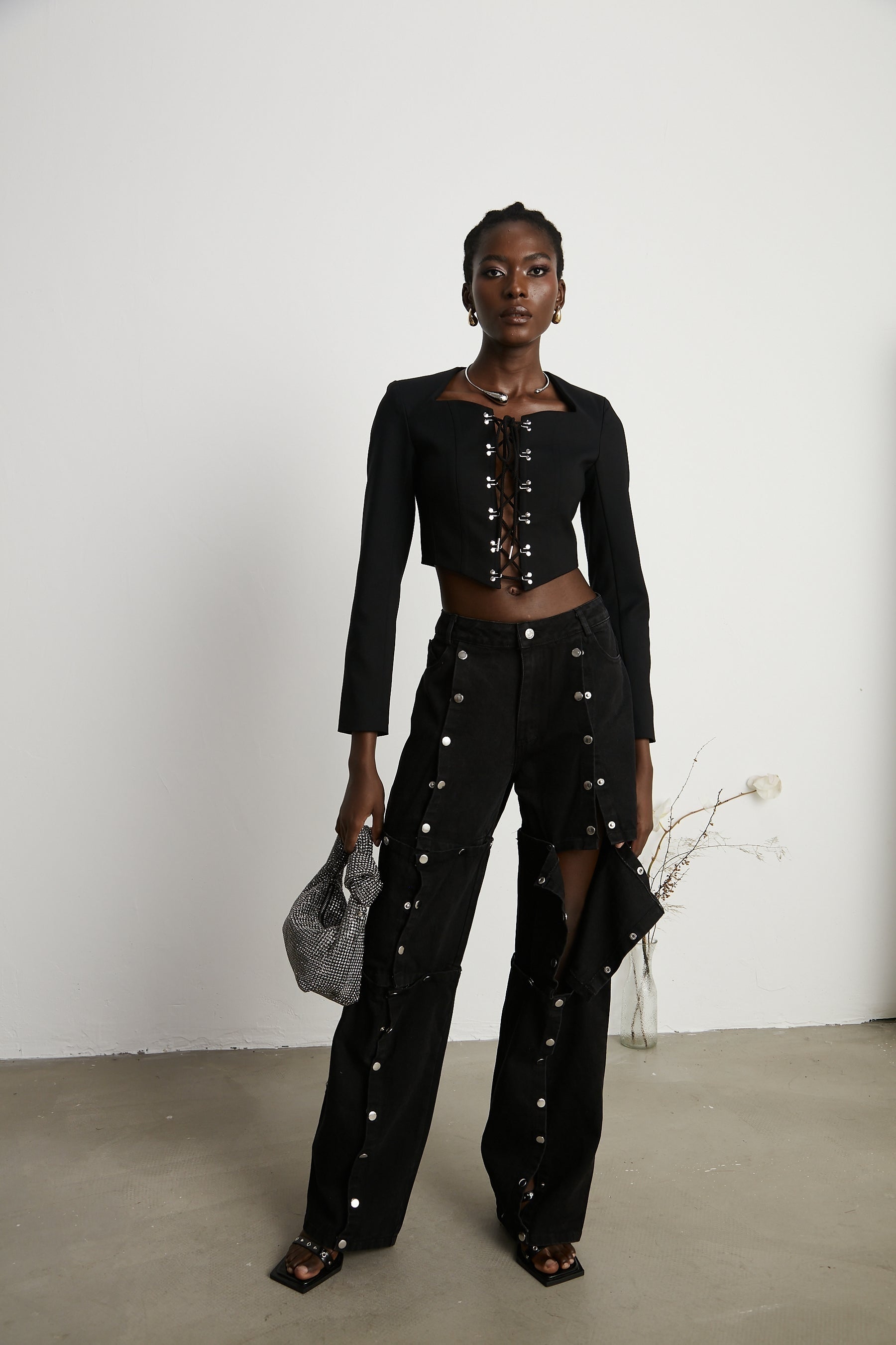 Janelle buttoned straightleg jeans