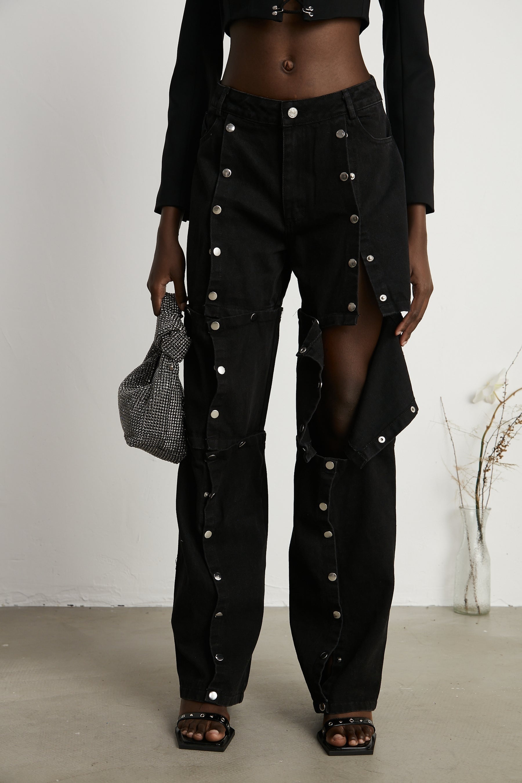Janelle buttoned straightleg jeans