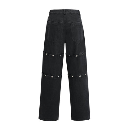 Janelle buttoned straightleg jeans