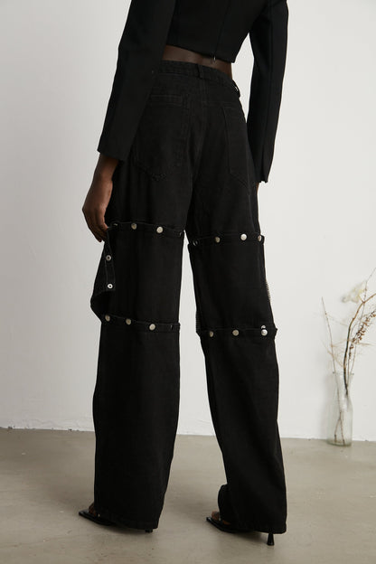 Janelle buttoned straightleg jeans