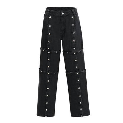Janelle buttoned straightleg jeans