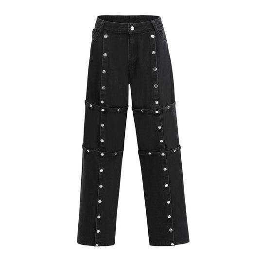 Janelle buttoned straightleg jeans