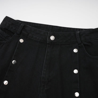 Janelle buttoned straightleg jeans