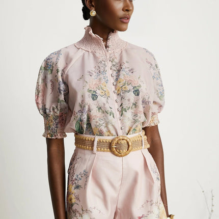 Janelle floralprint shirt  shorts matching set