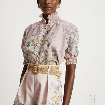 Janelle floralprint shirt  shorts matching set