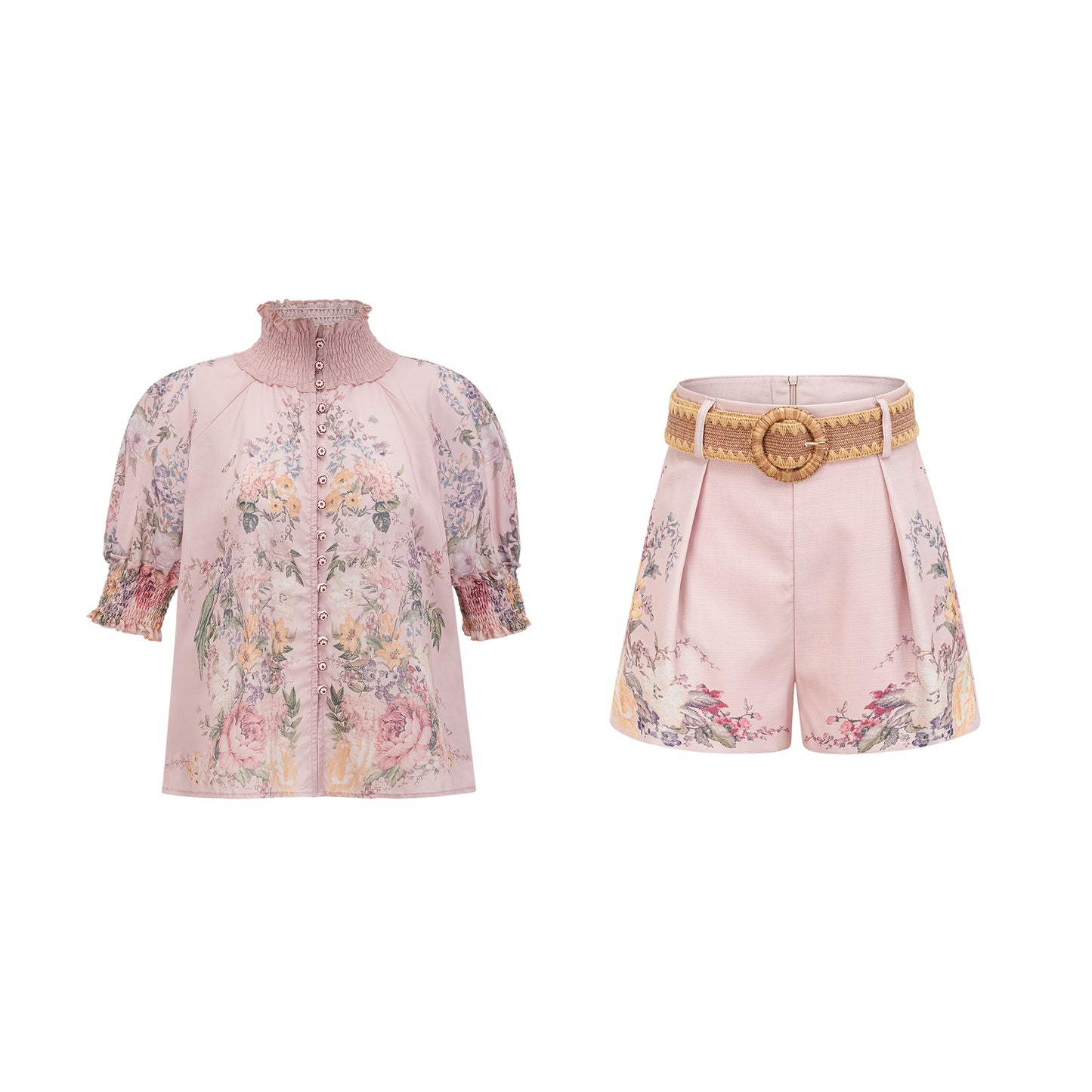 Janelle floralprint shirt  shorts matching set
