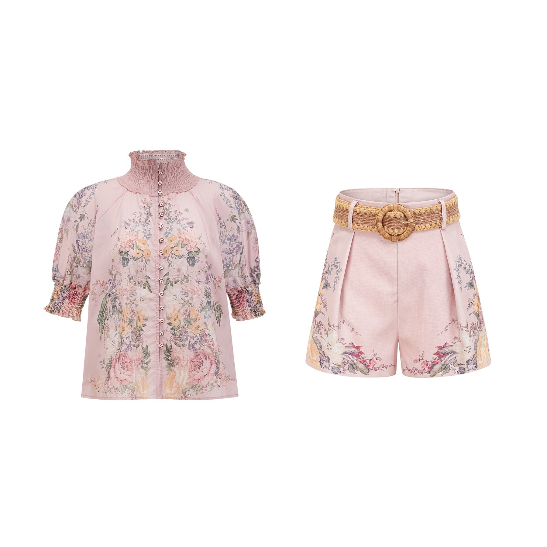 Janelle floralprint shirt  shorts matching set