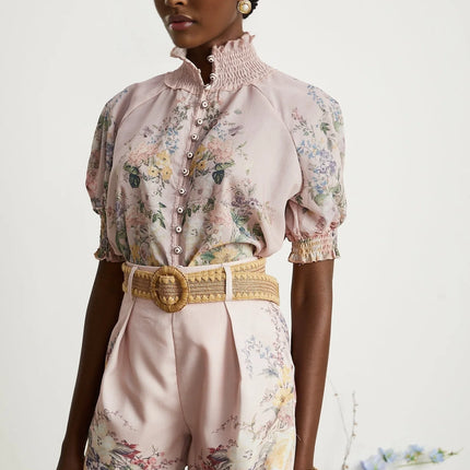 Janelle floralprint shirt  shorts matching set