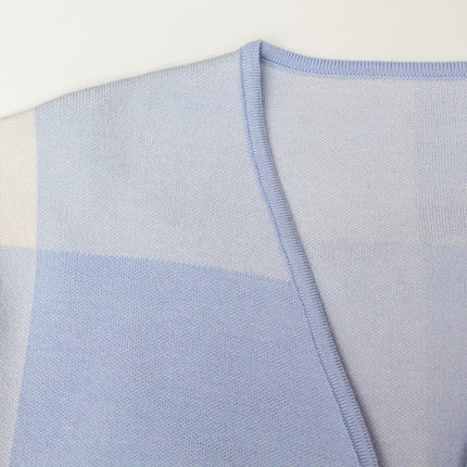 Jane's Light Blue Color Block Tie Front Cardigan