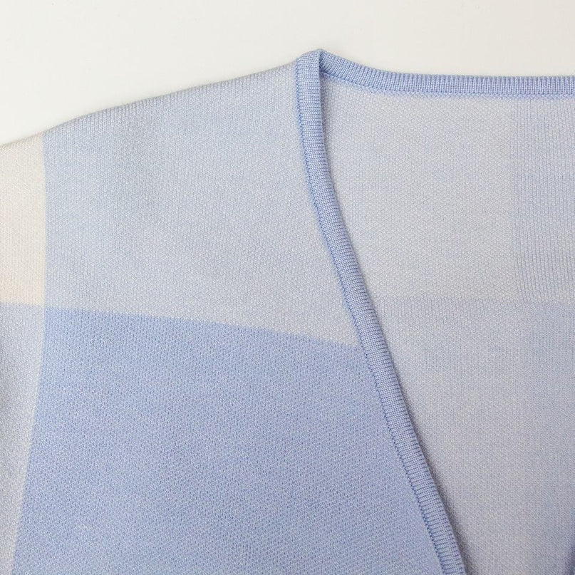 Jane's Light Blue Color Block Tie Front Cardigan