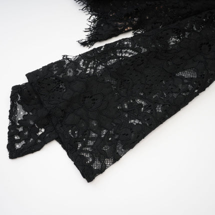 Janessa Black Lace Ribbon Pierced Mini Dress