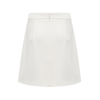 Jeanne white crystalembellished top  skirt matching set