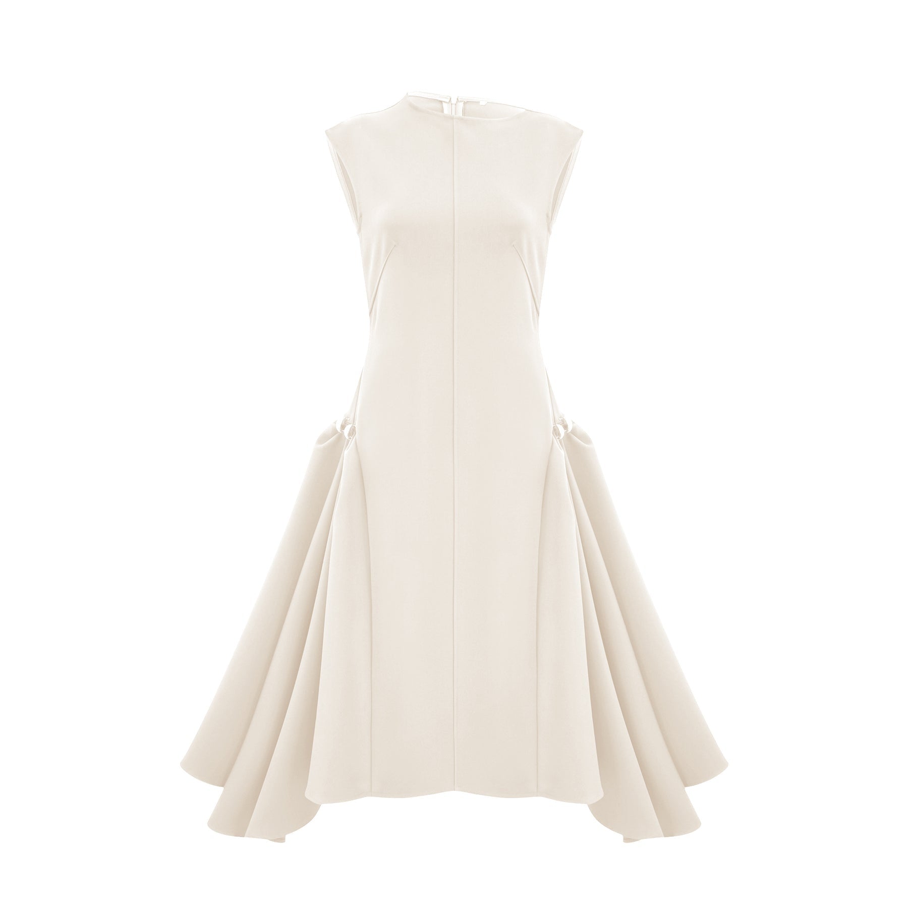 Jenifier white asymmetrical midi dress
