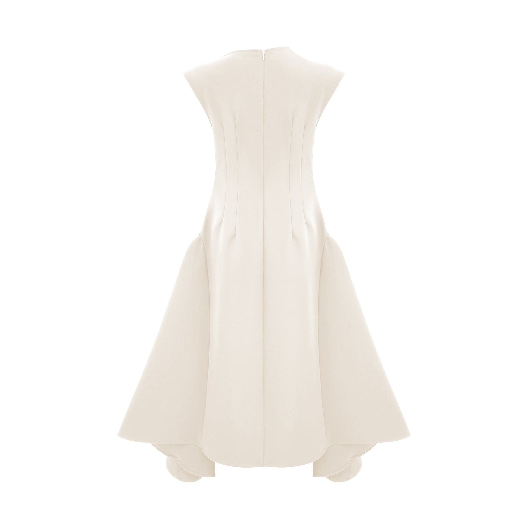 Jenifier white asymmetrical midi dress