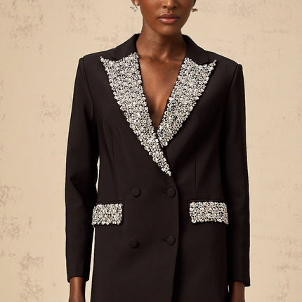 Jenna Black Crystal Embellished Blazer