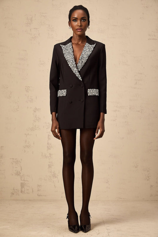 Jenna Black Crystal Embellished Blazer
