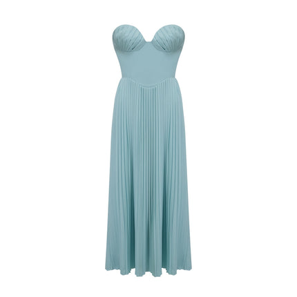 Jessica Blue Corset Maxi Dress