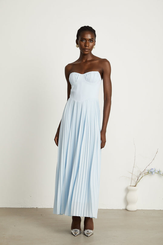 Jessica Blue Corset Style Maxi Dress