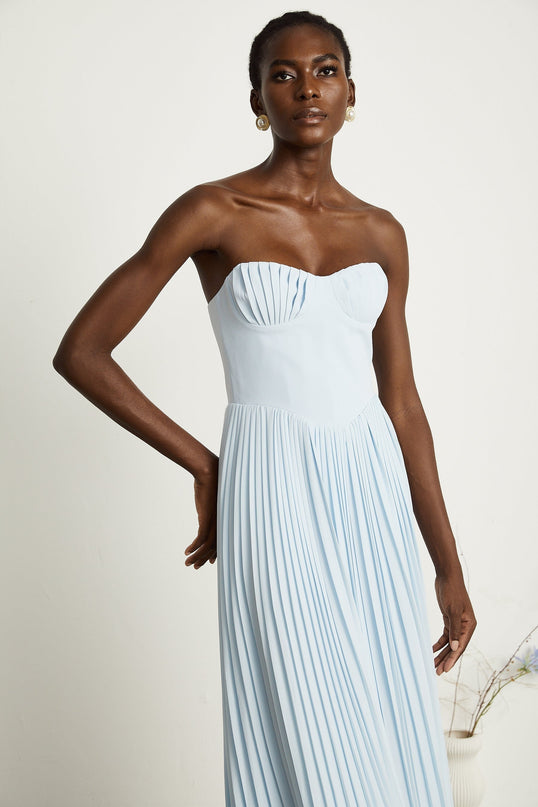 Jessica Blue Corset Style Maxi Dress