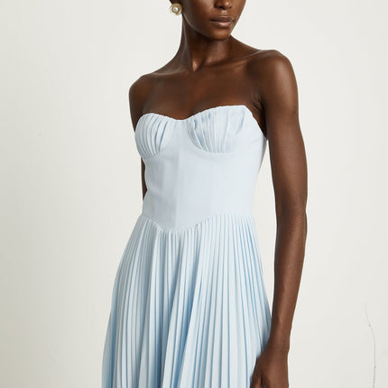 Jessica Blue Off-Shoulder Corset Maxi Dress