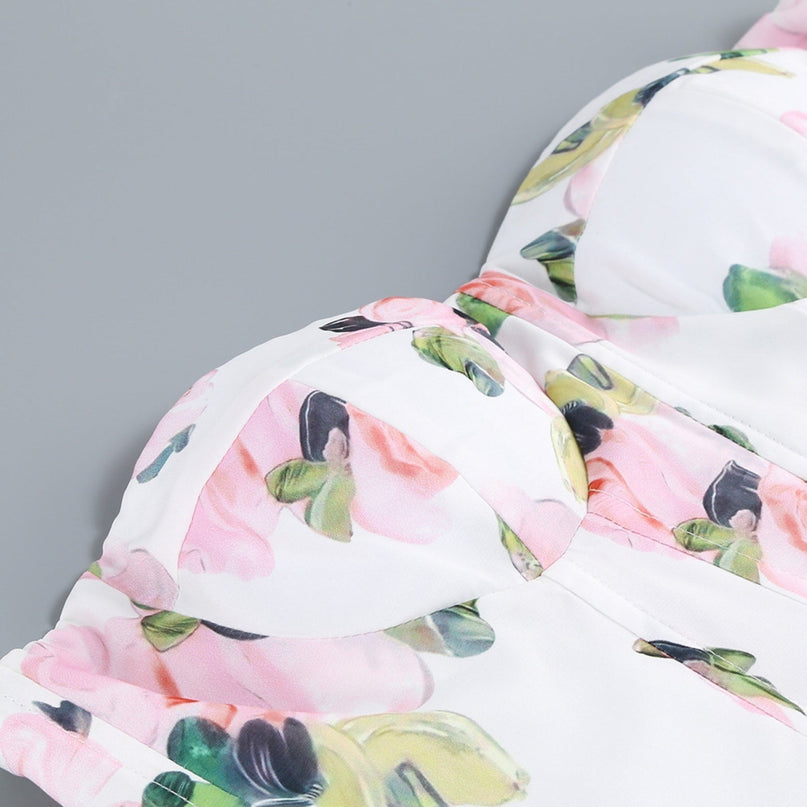 Jessica Floral Maxi Dress White & Multicolor