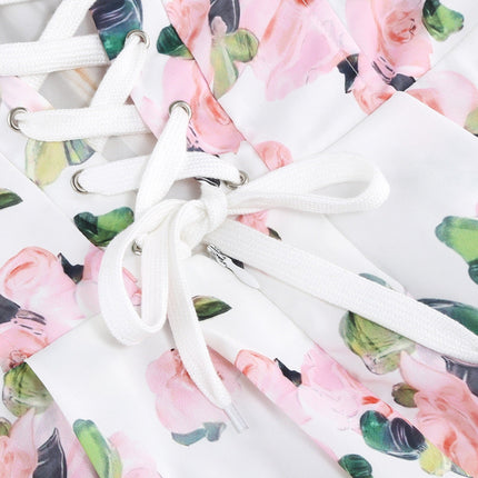 Jessica Floral Maxi Dress in White & Multicolor with off-shoulder neckline and high-side slit
