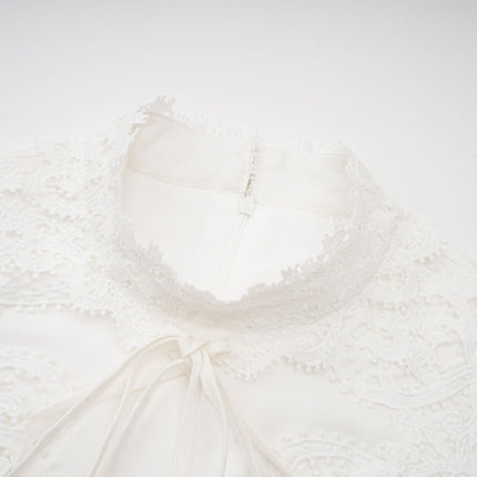 Jessica White Floral Lace Midi Dress