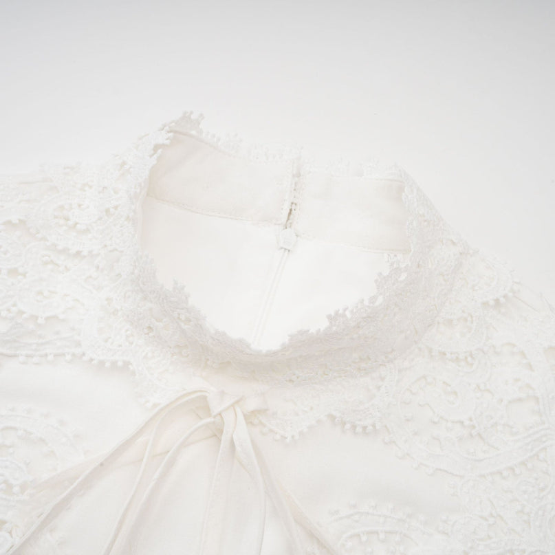 Jessica White Floral Lace Midi Dress