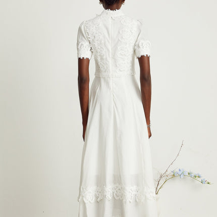 Jessica White Floral Lace Midi Dress