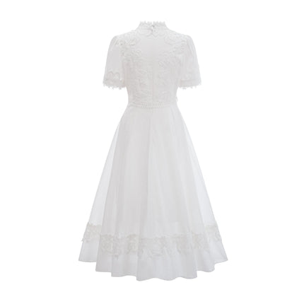 Jessica White Floral Lace Midi Dress