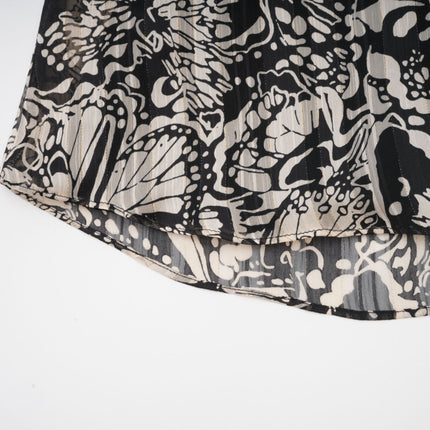 Joanna Black and White Silk Mini Dress with Cut-Out Design and Tie Fastening