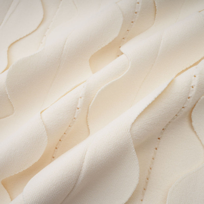 Joanna White Knitted Mini Dress with Wavy Detailing
