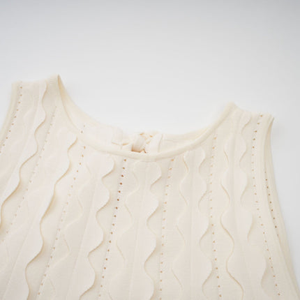 Joanna White Knitted Mini Dress with Wavy Detailing