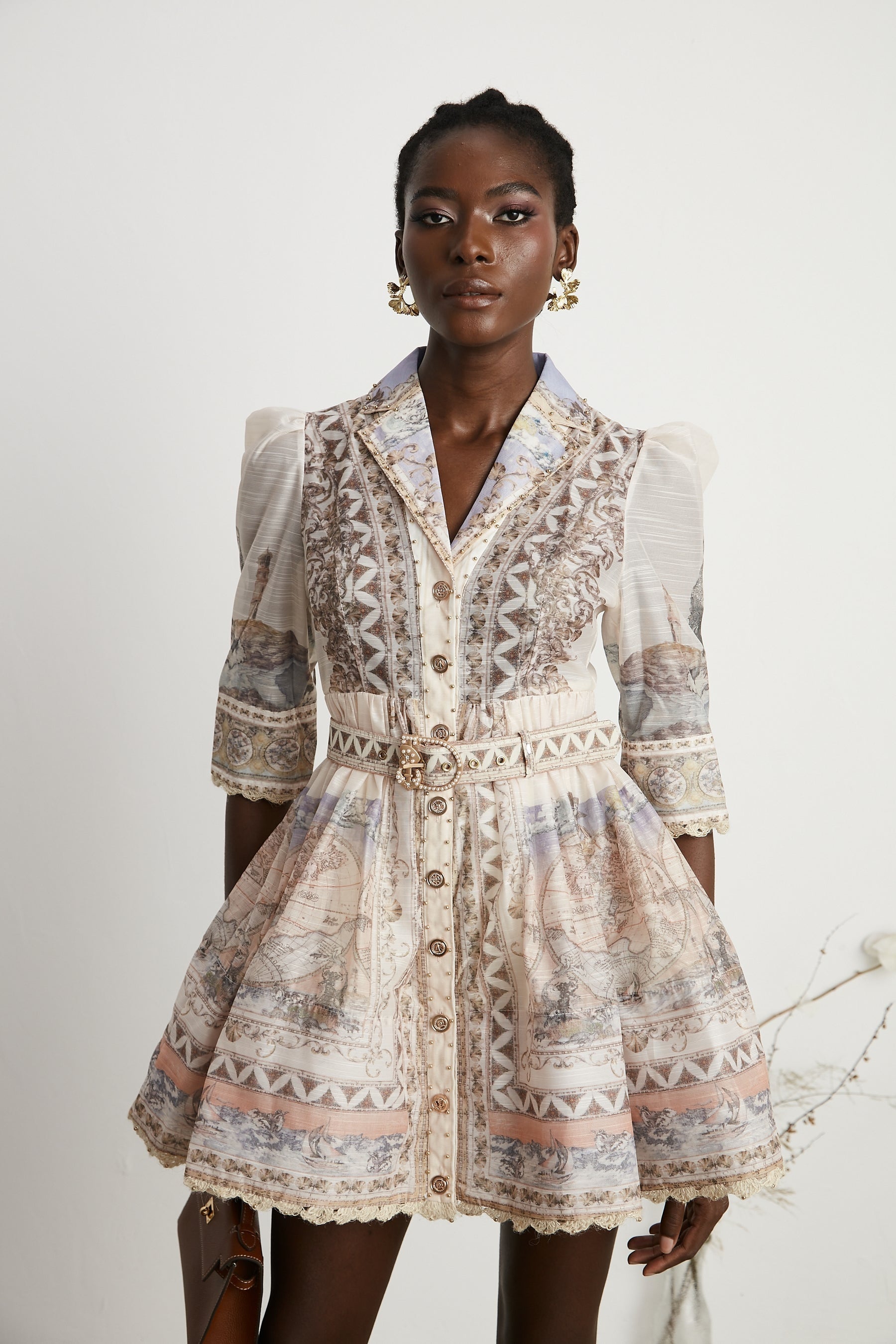 Joséphine belted Vneck mini dress