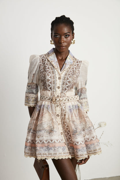 Joséphine belted Vneck mini dress