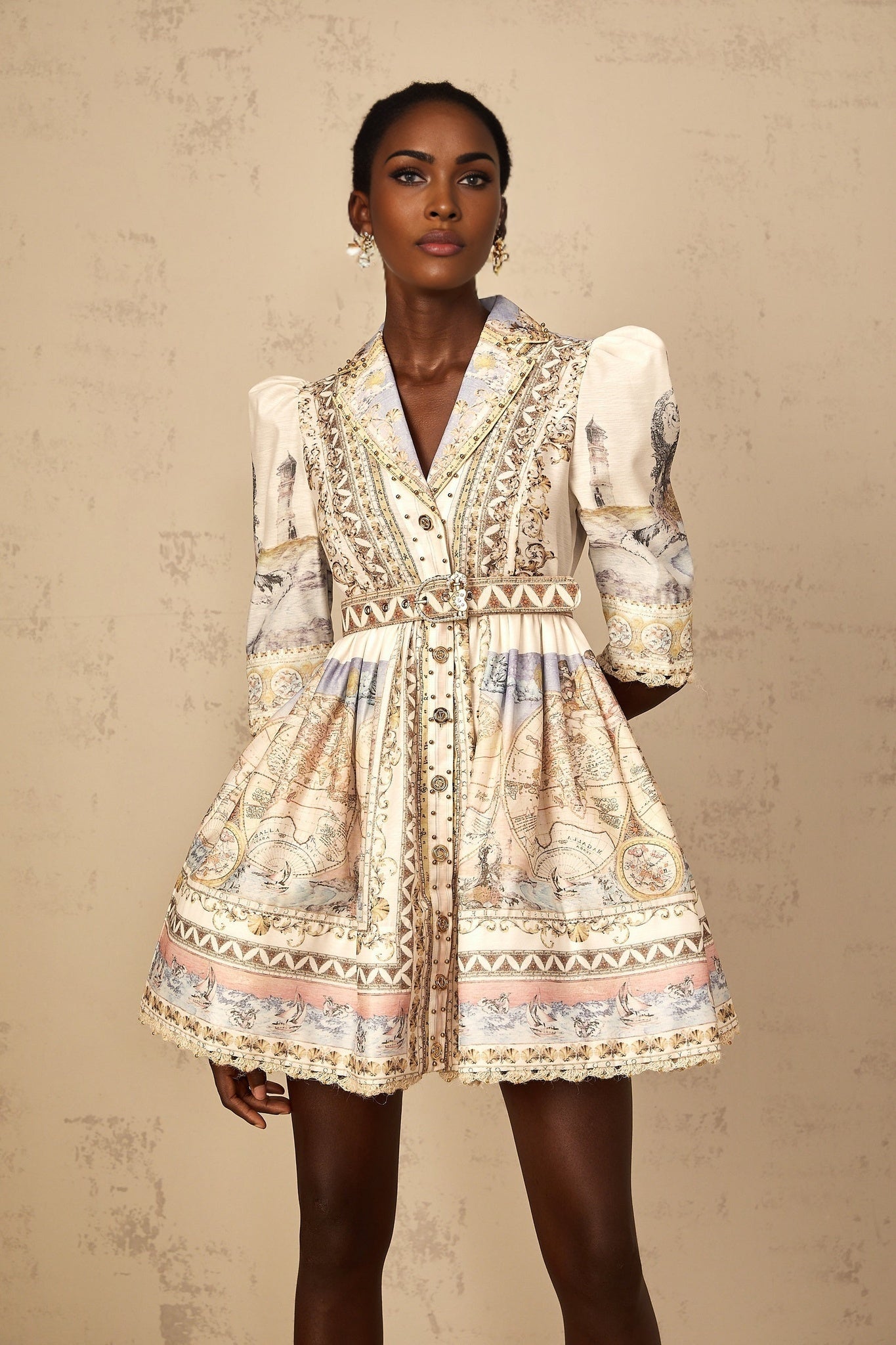 Joséphine Classic Belted VNeck Mini Dress