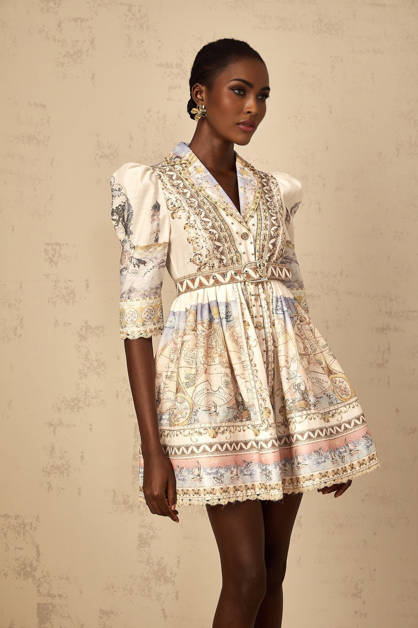 Joséphine Classic Belted VNeck Mini Dress